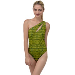 Flowers In Yellow For Love Of The Decorative To One Side Swimsuit by pepitasart