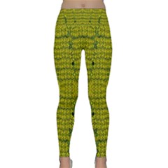 Flowers In Yellow For Love Of The Decorative Lightweight Velour Classic Yoga Leggings by pepitasart