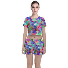 Colorful Spots                                  Crop Top And Shorts Co-ord Set