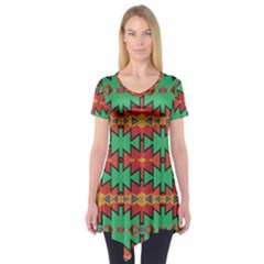 Tribal Pattern                                    Short Sleeve Tunic by LalyLauraFLM