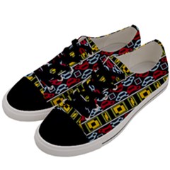 Rectangles And Other Shapes Pattern                                   Men s Low Top Canvas Sneakers by LalyLauraFLM