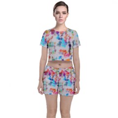 Paint Splashes Canvas                                     Crop Top And Shorts Co-ord Set by LalyLauraFLM