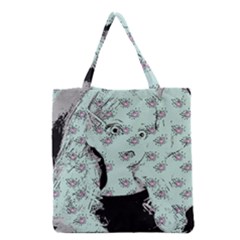 Wide Eyed Girl Grocery Tote Bag by snowwhitegirl