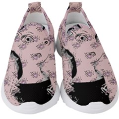 Wide Eyed Girl Pink Kids  Slip On Sneakers