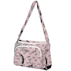 Wide Eyed Girl Pink Front Pocket Crossbody Bag by snowwhitegirl