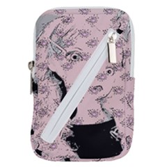 Wide Eyed Girl Pink Belt Pouch Bag (small) by snowwhitegirl