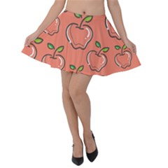 Fruit Apple Velvet Skater Skirt