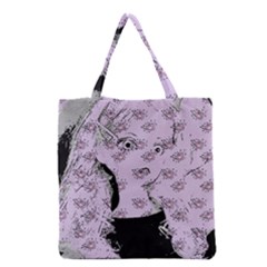 Wide Eyed Girl Lilac Grocery Tote Bag by snowwhitegirl