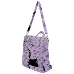 Wide Eyed Girl Lilac Crossbody Backpack by snowwhitegirl