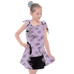 Wide Eyed Girl Lilac Kids  Tie Up Tunic Dress by snowwhitegirl