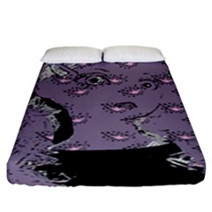 Wide Eyed Girl Grey Lilac Fitted Sheet (king Size) by snowwhitegirl
