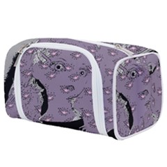 Wide Eyed Girl Grey Lilac Toiletries Pouch by snowwhitegirl