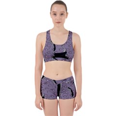 Wide Eyed Girl Grey Lilac Work It Out Gym Set by snowwhitegirl