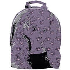 Wide Eyed Girl Grey Lilac Mini Full Print Backpack by snowwhitegirl