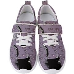 Wide Eyed Girl Grey Lilac Men s Velcro Strap Shoes by snowwhitegirl