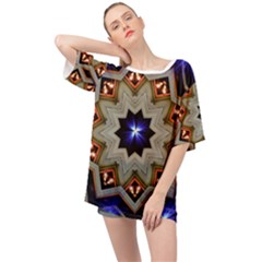 Background Mandala Star Oversized Chiffon Top by Mariart