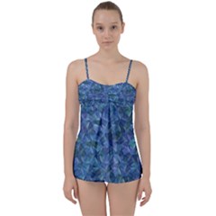 Background Blue Texture Babydoll Tankini Set by Alisyart