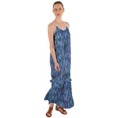Background Blue Texture Cami Maxi Ruffle Chiffon Dress by Alisyart