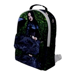 Gotthic Girl With Umbrella Flap Pocket Backpack (large) by snowwhitegirl
