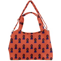 Nerdy 60s  Girl Pattern Orange Double Compartment Shoulder Bag by snowwhitegirl