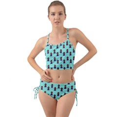Nerdy 60s  Girl Pattern Aqua Mini Tank Bikini Set by snowwhitegirl