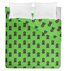 Nerdy 60s  Girl Pattern Green Duvet Cover Double Side (queen Size)