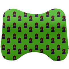 Nerdy 60s  Girl Pattern Green Head Support Cushion by snowwhitegirl