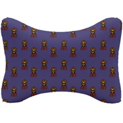 Nerdy 60s  Girl Pattern Dark Purple Seat Head Rest Cushion by snowwhitegirl