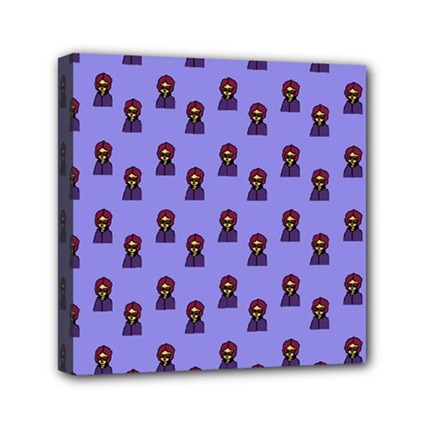 Nerdy 60s  Girl Pattern Purple Mini Canvas 6  X 6  (stretched) by snowwhitegirl