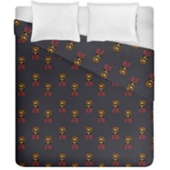 Nerdy 60s  Girl Pattern Grey Duvet Cover Double Side (california King Size)