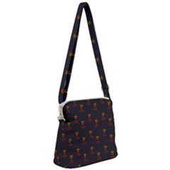 Nerdy 60s  Girl Pattern Grey Zipper Messenger Bag