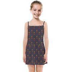 Nerdy 60s  Girl Pattern Grey Kids  Summer Sun Dress by snowwhitegirl