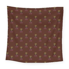 Nerdy 60s  Girl Pattern Red Square Tapestry (large)