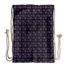Lilac Firecracker Heart Pattern Drawstring Bag (large) by snowwhitegirl