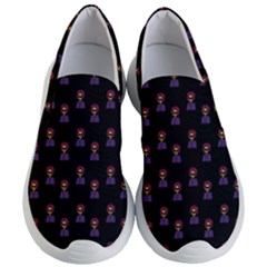 Nerdy 60s  Girl Pattern Black Women s Lightweight Slip Ons by snowwhitegirl