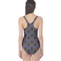 Nerdy 60s  Girl Pattern Light Grey One Piece Swimsuit View2