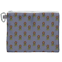 Nerdy 60s  Girl Pattern Light Grey Canvas Cosmetic Bag (xxl) by snowwhitegirl