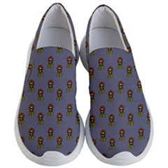 Nerdy 60s  Girl Pattern Light Grey Women s Lightweight Slip Ons by snowwhitegirl