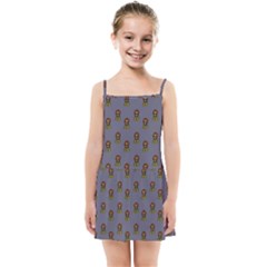 Nerdy 60s  Girl Pattern Light Grey Kids  Summer Sun Dress by snowwhitegirl