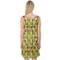 Heart Skeleton Face Pattern Yellow Sleeveless Satin Nightdress View2