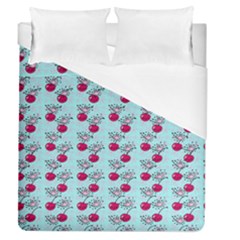 Cherries An Bats Aqua Duvet Cover (Queen Size)