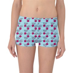 Cherries An Bats Aqua Reversible Boyleg Bikini Bottoms