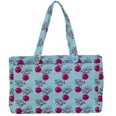 Cherries An Bats Aqua Canvas Work Bag