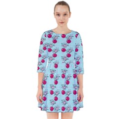 Cherries An Bats Aqua Smock Dress