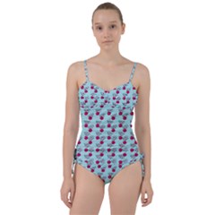 Cherries An Bats Aqua Sweetheart Tankini Set