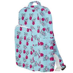 Cherries An Bats Aqua Double Compartment Backpack