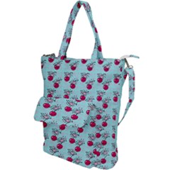 Cherries An Bats Aqua Shoulder Tote Bag