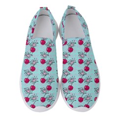 Cherries An Bats Aqua Women s Slip On Sneakers