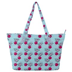 Cherries An Bats Aqua Full Print Shoulder Bag