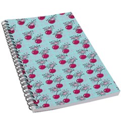 Cherries An Bats Aqua 5.5  x 8.5  Notebook